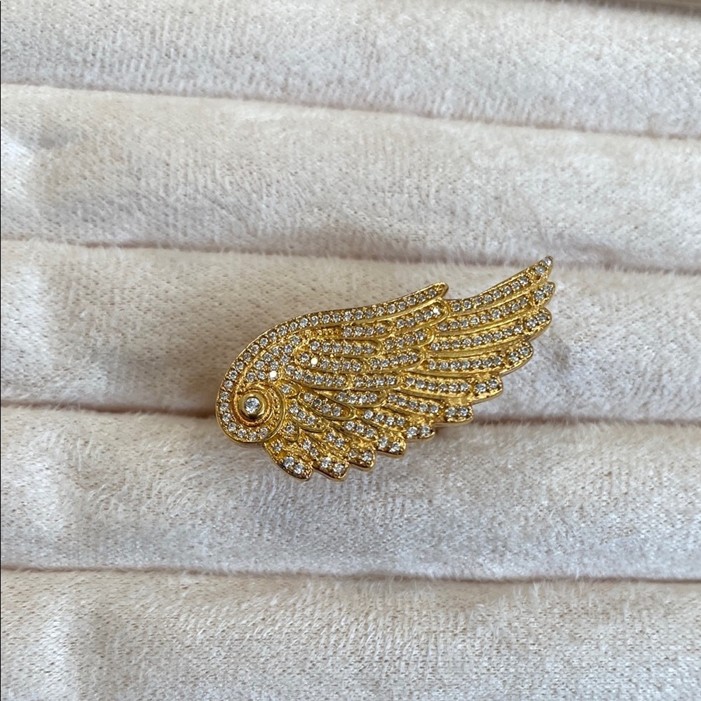 New Hespera Good Vermeil Adjustable Ring with Genuine white topaz stones